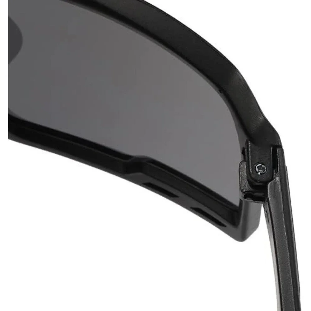 Shield Sunglasses Safety Men Black Oversized Wrap Sport Performance UVProtection